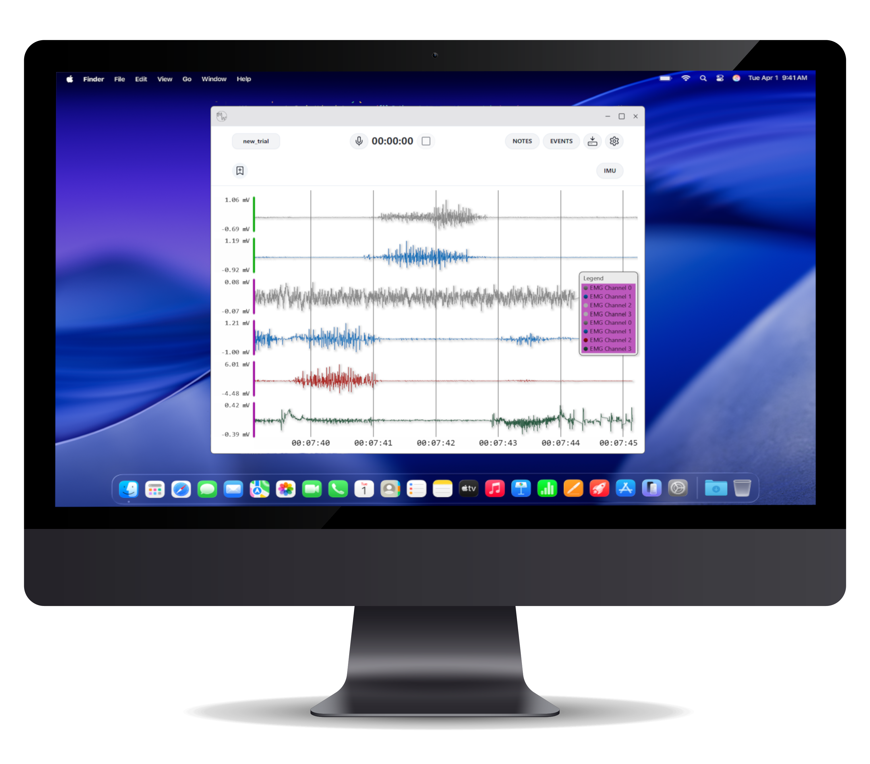 2D and 3D IMU graph displays